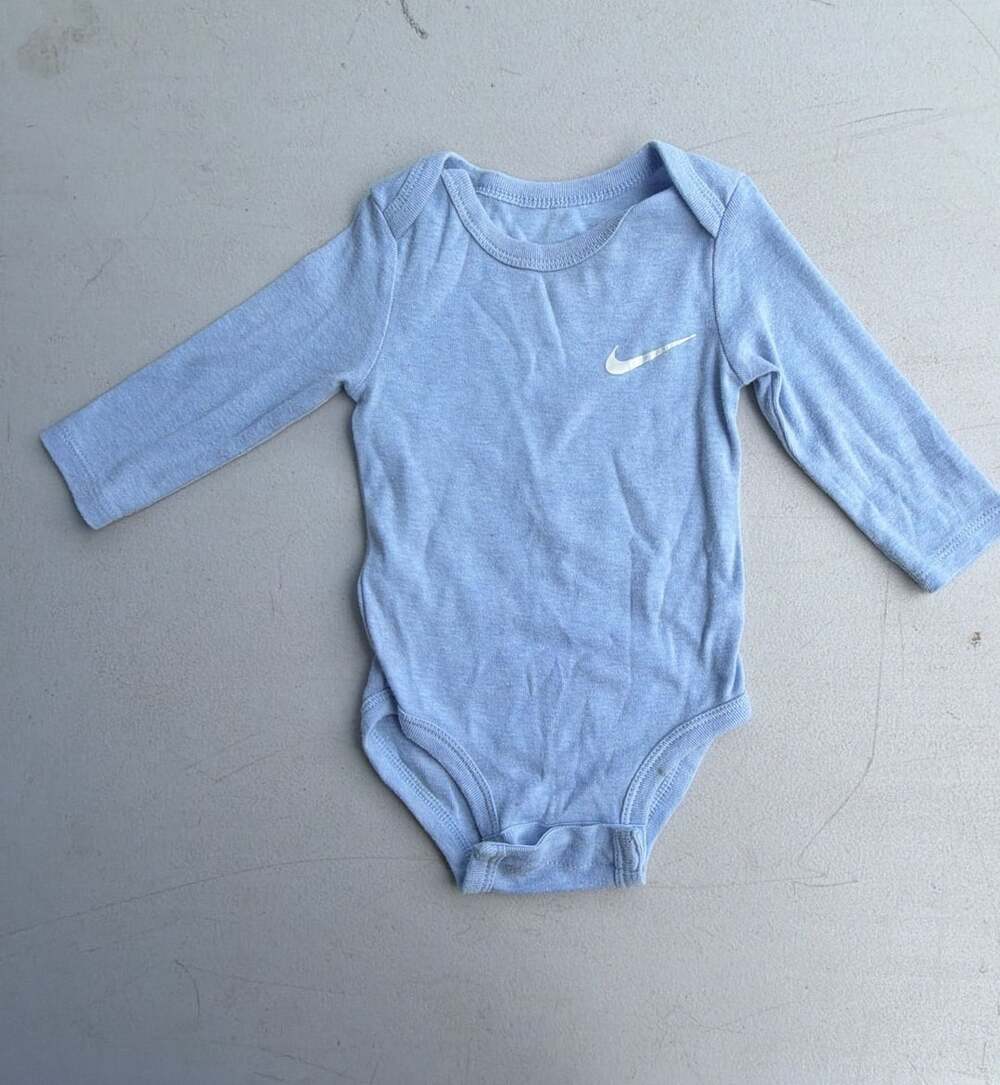 Nike Long Sleeve Bodysuit Size 6M Blue Baby Onesie